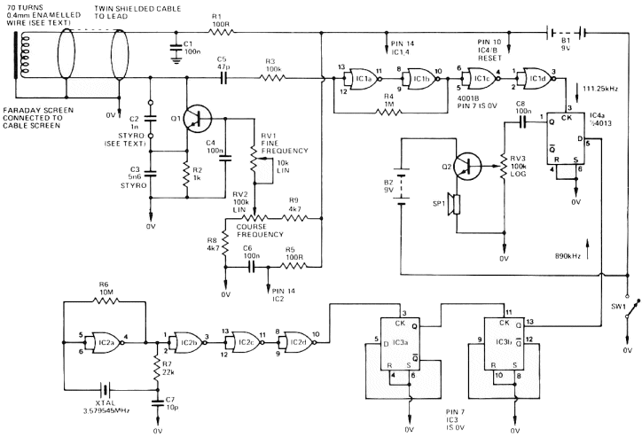 Metal Detector Circuit Diagram and Working - Electronics Hub