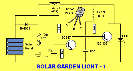 Solar Garden Light Circuit Diagram