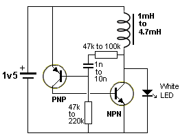 2-Transistor Joule Thief Circuit